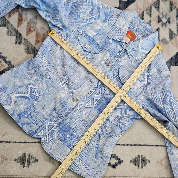 Hearts of Palm Women Jacket Denim Bleached Pattern Cotton Blend 8 - Picture 9 of 10
